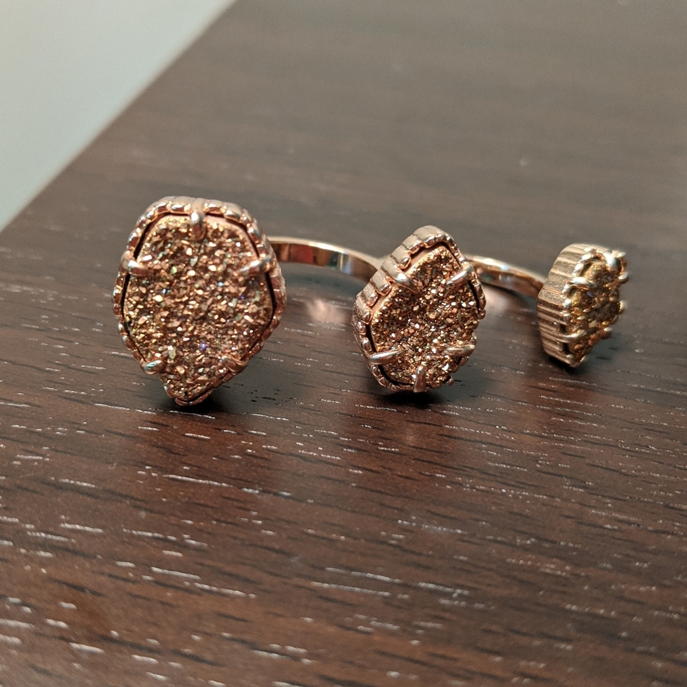 Kendra Scott Naomi Drusy Double Ring- Rose Gold